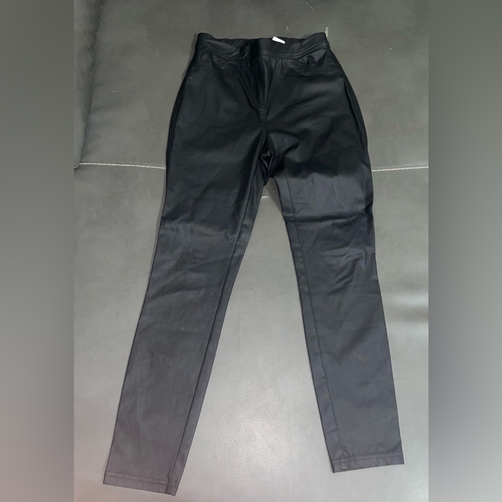 Tribal Faux Leather Coated Skinny Pants